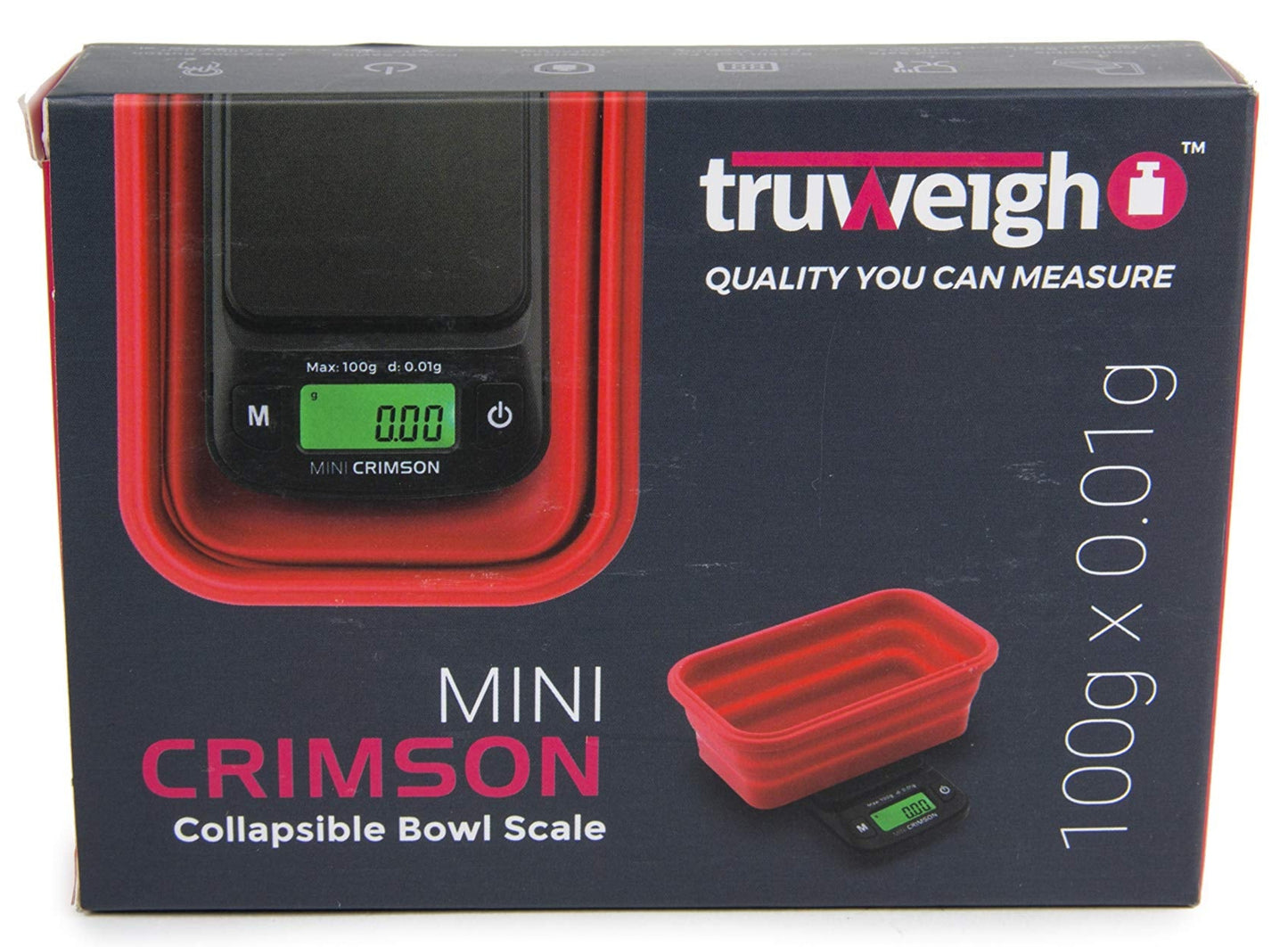 Truweigh Mini Crimson Collapsible Bowl Scale *100G X 0.01G* $11.00