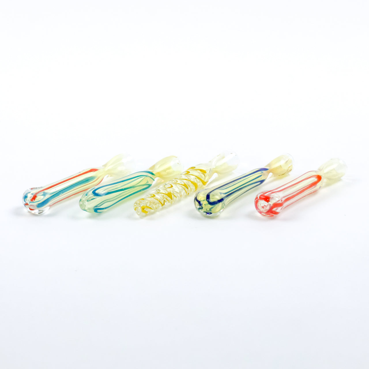 Dual Color Design Glass Chillums 3 Inches