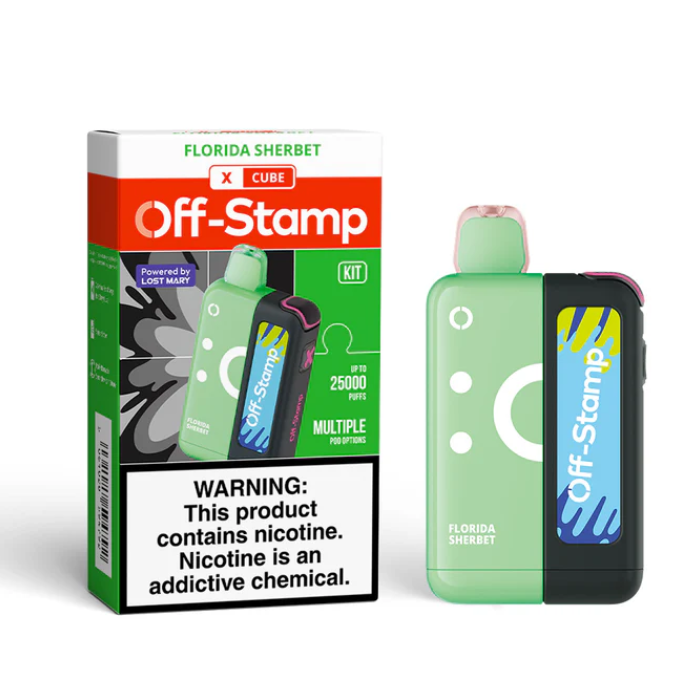 Lost Mary Off-Stamp X-Cube 25k Puffs 50mg 18mL Pod Disposables (Full Kit)