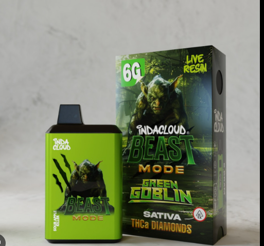 Indacloud Beast Mode THCA Diamonds + Delta Live Resin Blend 6g Disposables
